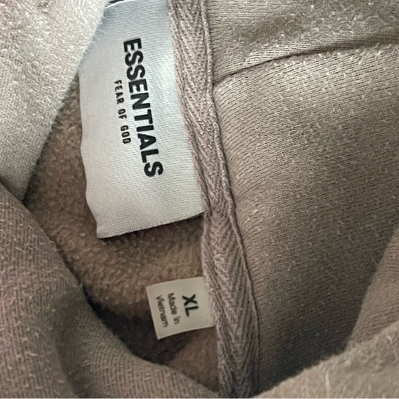 Fear of God Essentials Taupe Pullover Hoodie Size Mens XL - Picture 5 of 13